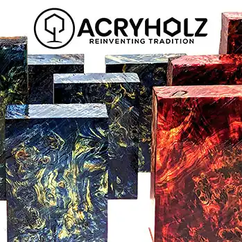 Griffmaterial von ACRYHOLZ Stabilisiertes Holz für Messerbau, Schmuck und Instrumente