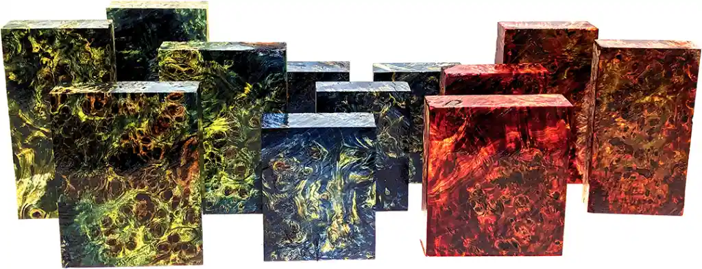 Stabilisiertes Holz von ACRYHOLZ für exklusive Messergriffe