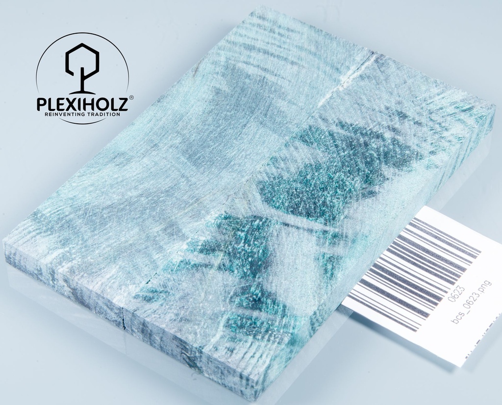 Kastanie Maser stabilisiert | plexiholz | 120x40x10 | Griffschalenpaar 0623