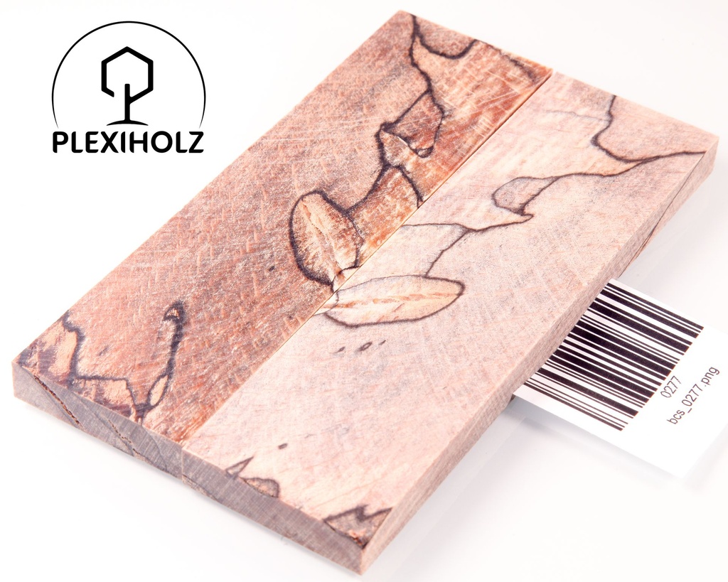 Buche gestockt stabilisiert Griffschalen| 140x40x10 | plexiholz | Messergriff 0277