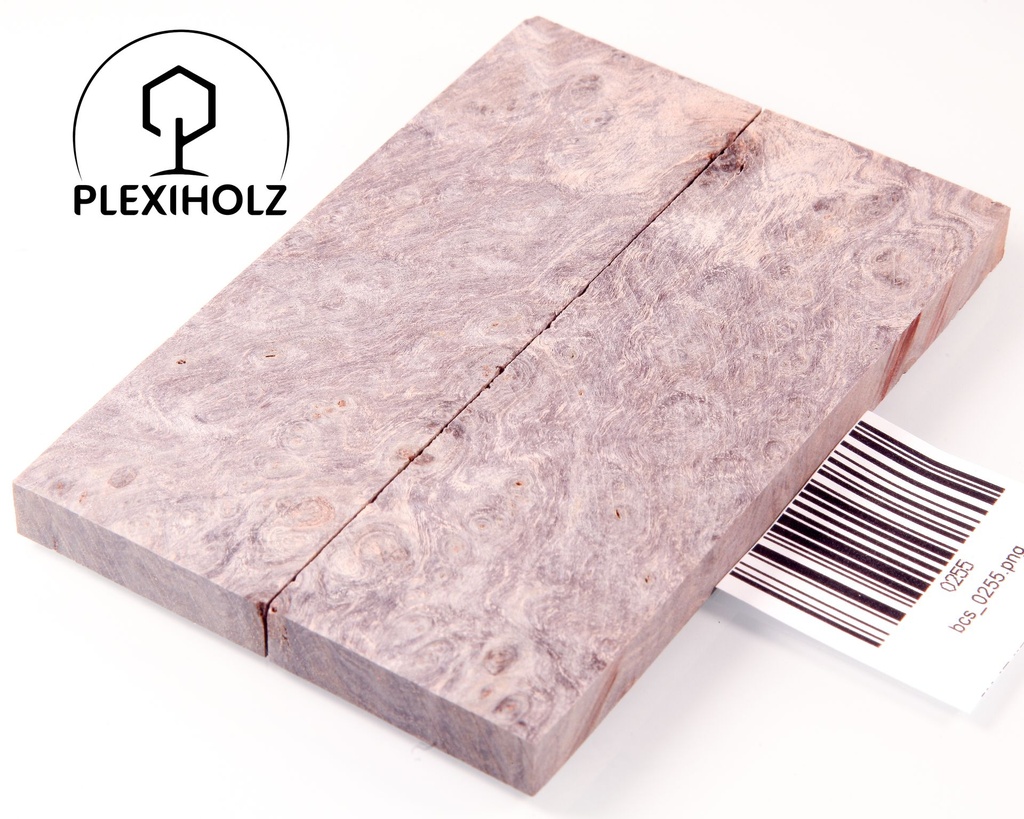 Box Elder Maser stabilisiert | plexiholz | 120x40x10 | Griffschalenpaar puq 0255