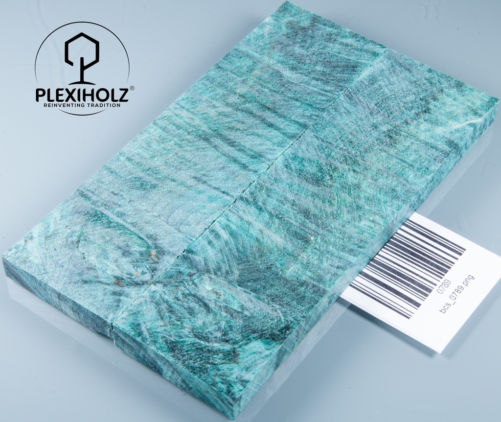 Kastanie Maser stabilisiert | plexiholz | 120x40x10 | Griffschalenpaar 0624