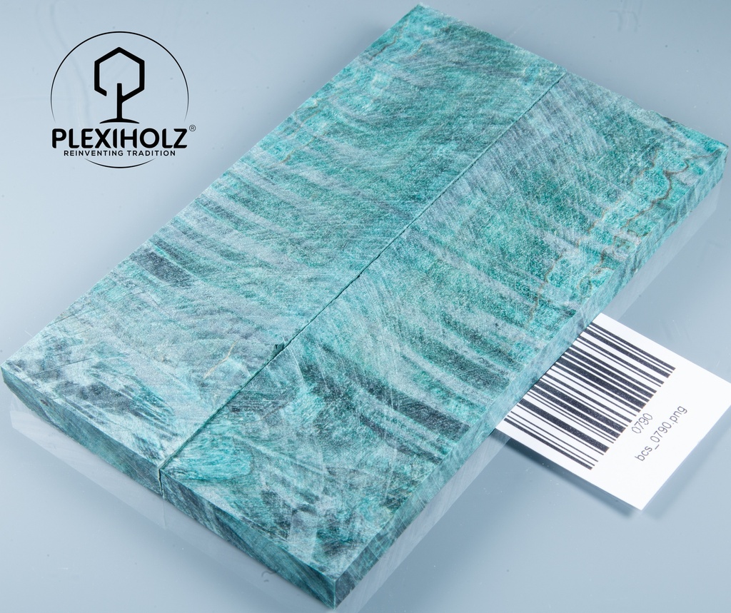Kastanie Maser stabilisiert | plexiholz | 120x40x10 | Griffschalenpaar 0624