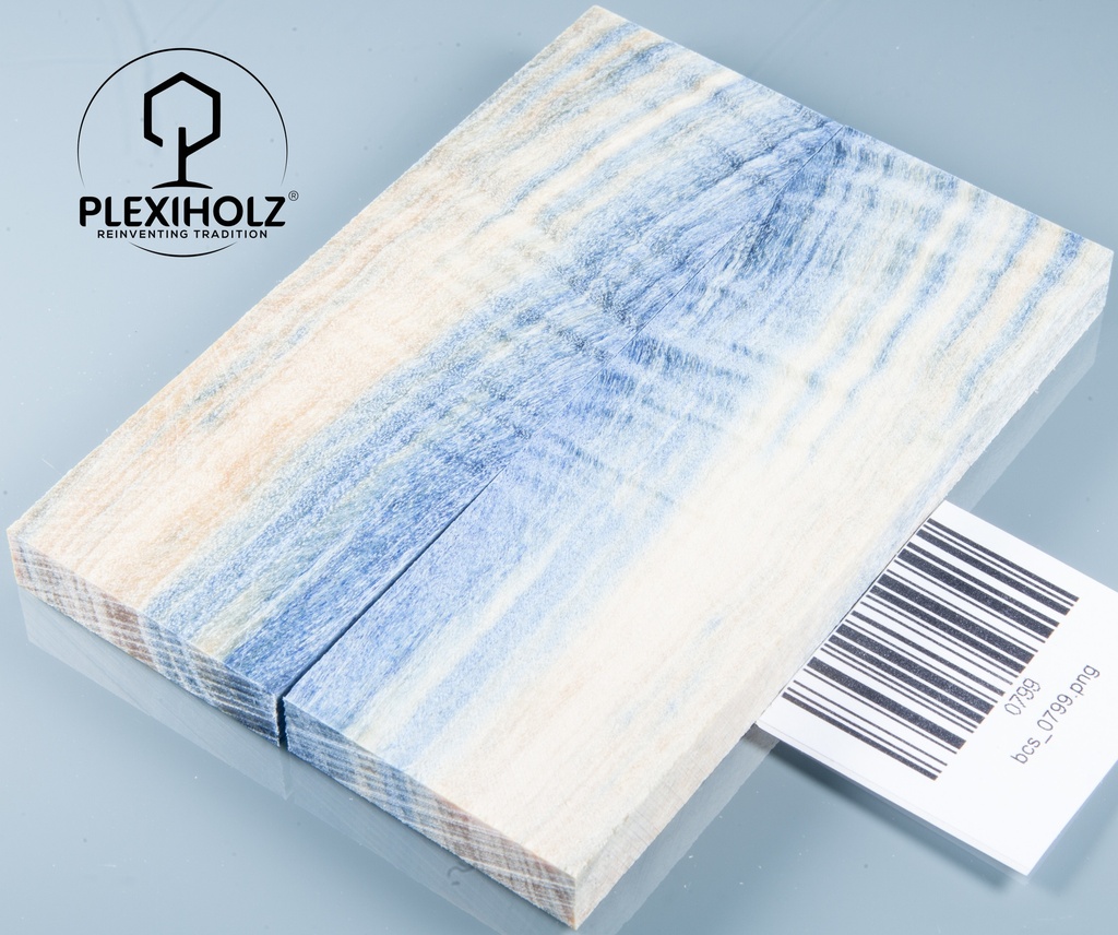 Pappel Griffschalen stabilisiert | 120x40x10| plexiholz | Messer | Griffholz 0356