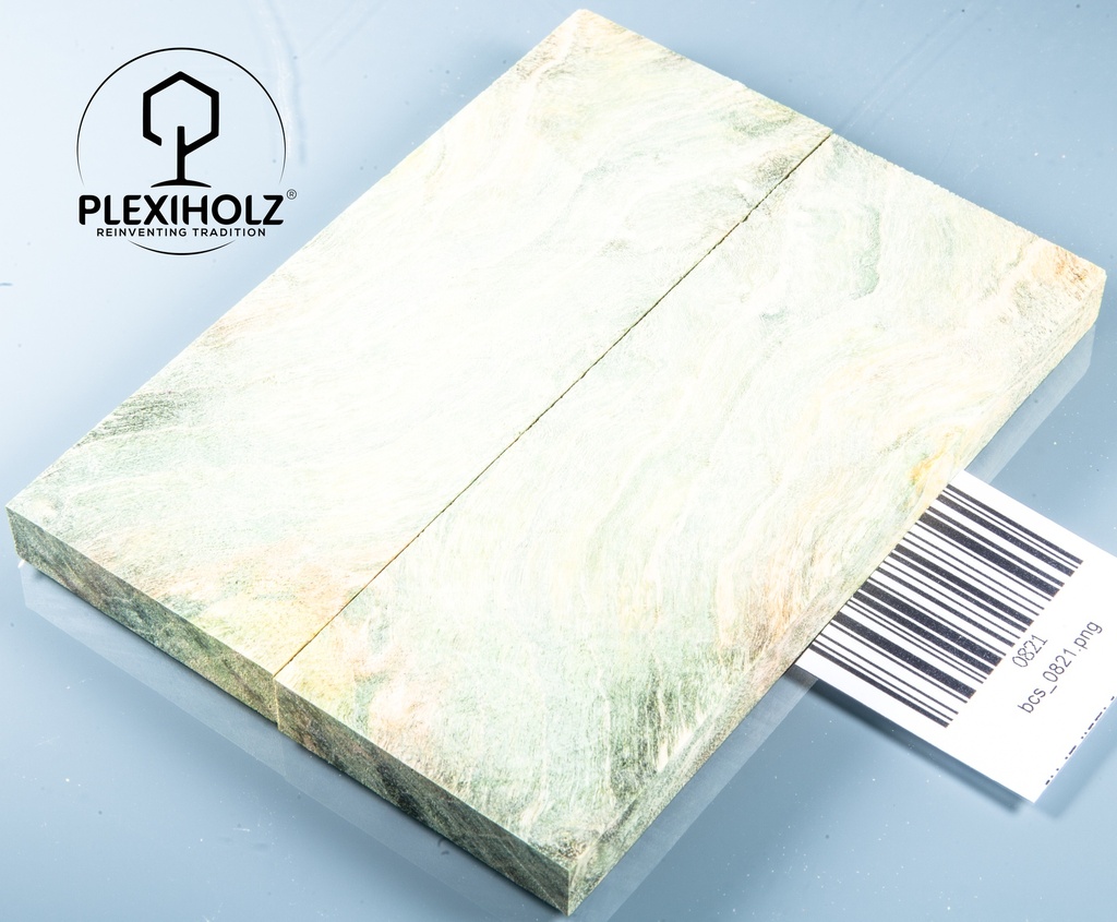 Box Elder Maser stabilisiert | plexiholz | 120x40x10 | Griffschalenpaar puq 0255