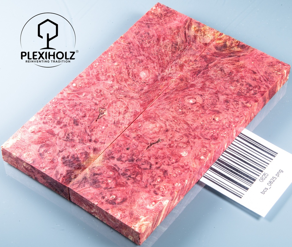Box Elder Maser stabilisiert | plexiholz | 120x40x10 | Griffschalenpaar puq 0255