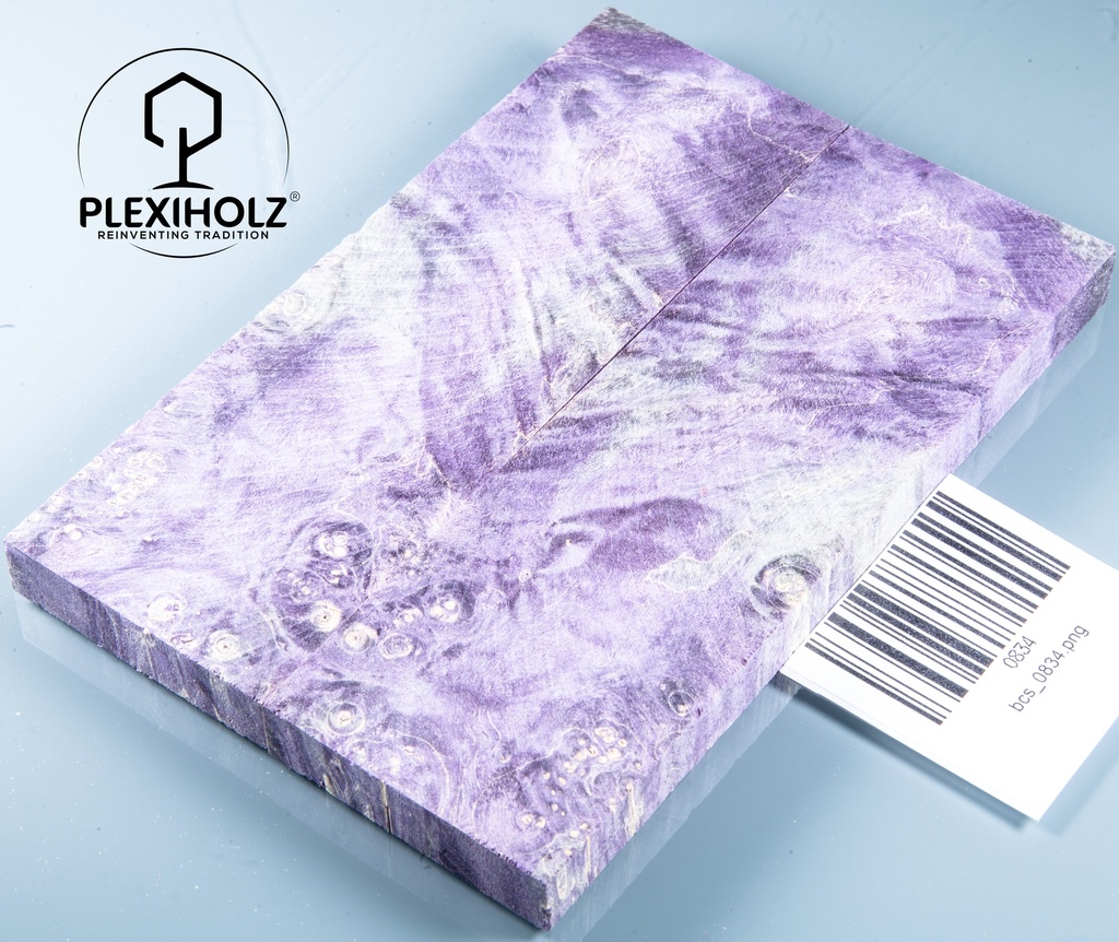 Box Elder Maser stabilisiert | plexiholz | 120x40x10 | Griffschalenpaar puq 0255