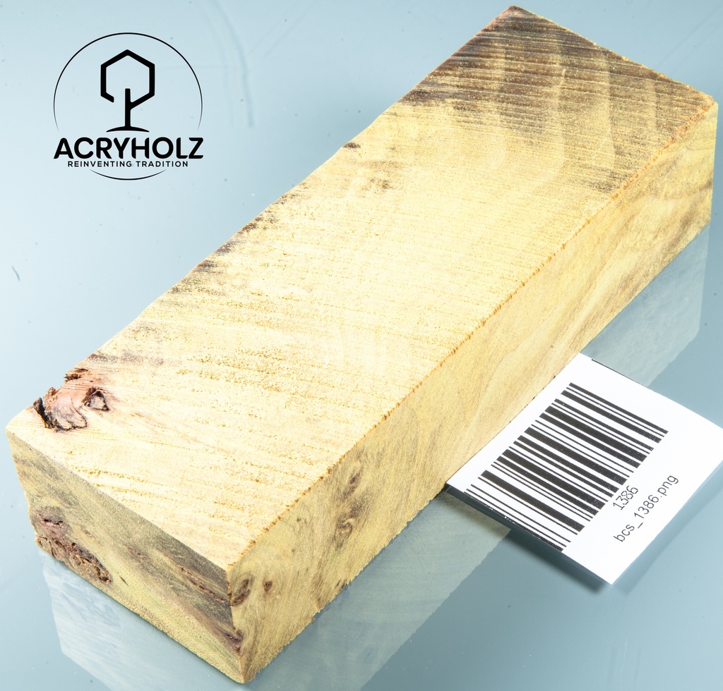 Pappel Maser stabilisiert Griffblock | 145x50x30 | plexiholz | Messergriff 0390