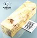 Pappel Maser stabilisiert Griffblock | 145x50x30 | plexiholz | Messergriff 0390