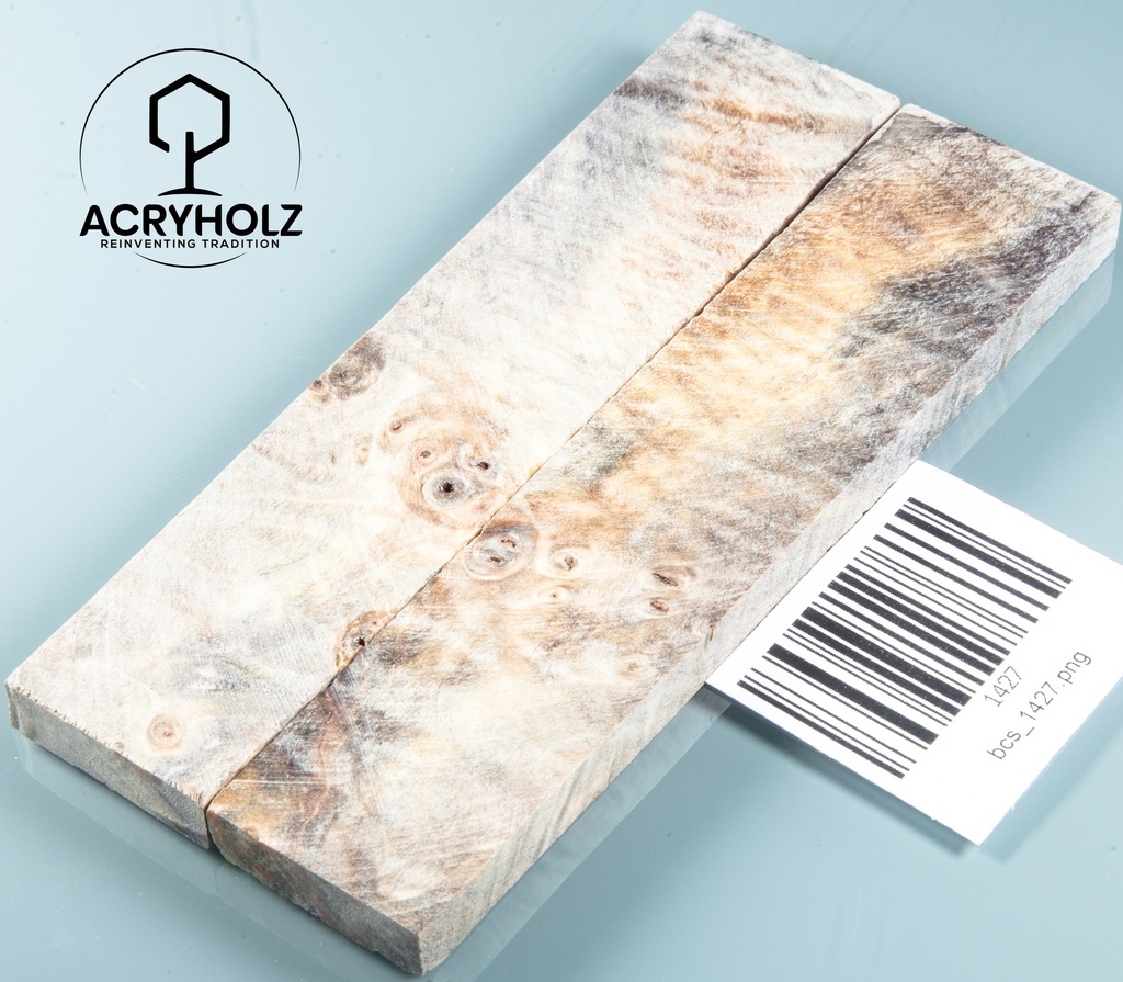 Ahorn Griffschalen stabilisiert | 145x40x10 | plexiholz | Messergriff | 0598
