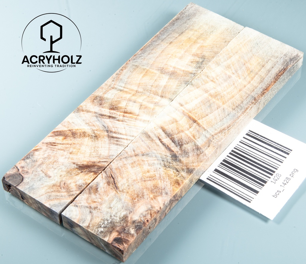 Ahorn Griffschalen stabilisiert | 145x40x10 | plexiholz | Messergriff | 0598