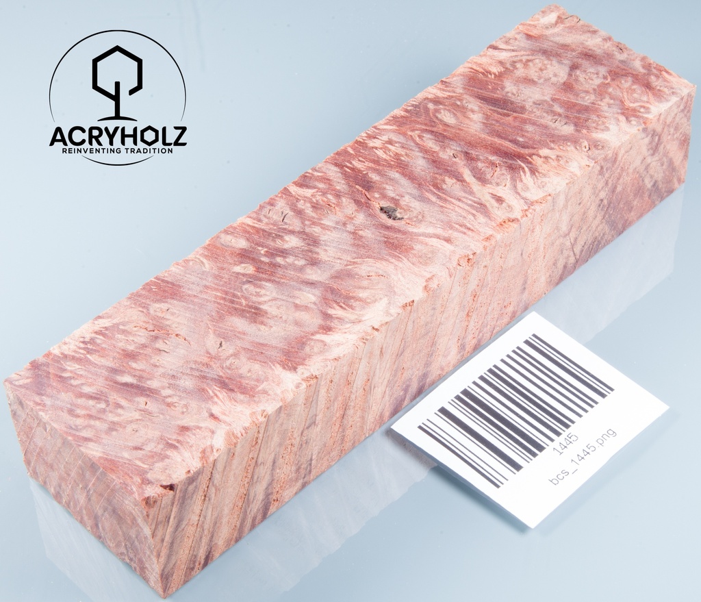 Esche Maser Griffblock stabilisiert | 140x40x30 | plexiholz | 0328