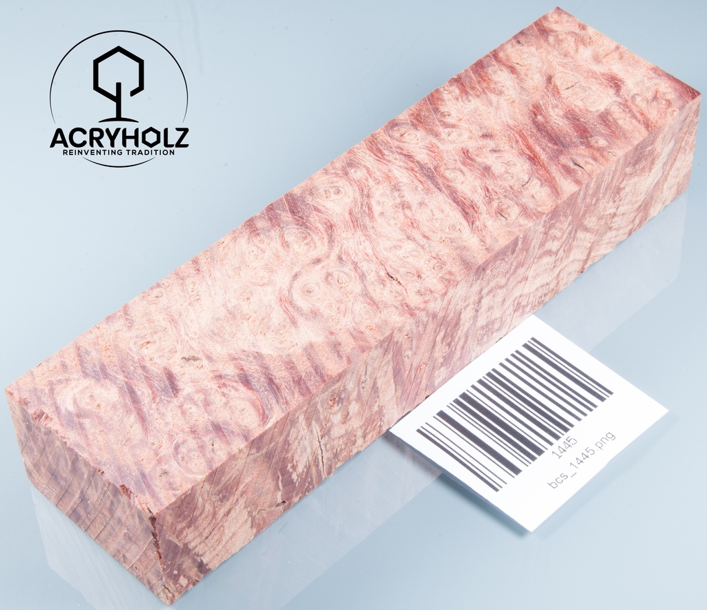 Esche Maser Griffblock stabilisiert | 140x40x30 | plexiholz | 0328