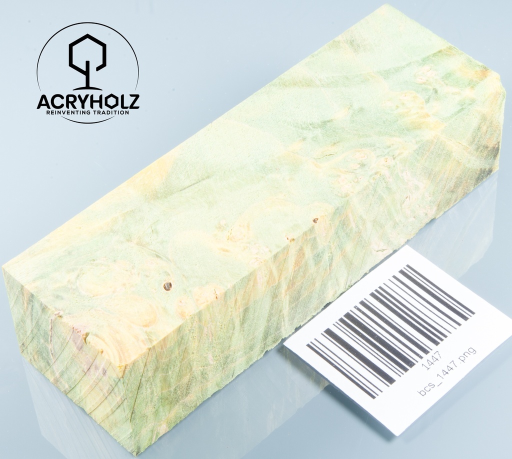 Esche Maser Griffblock stabilisiert | 140x40x30 | plexiholz | 0328