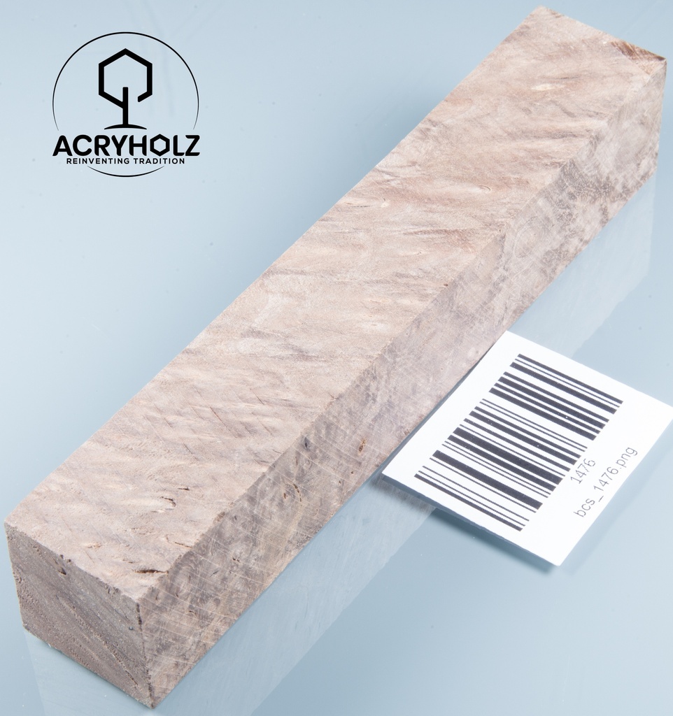 Esche Maser Griffblock stabilisiert | 140x40x30 | plexiholz | 0328