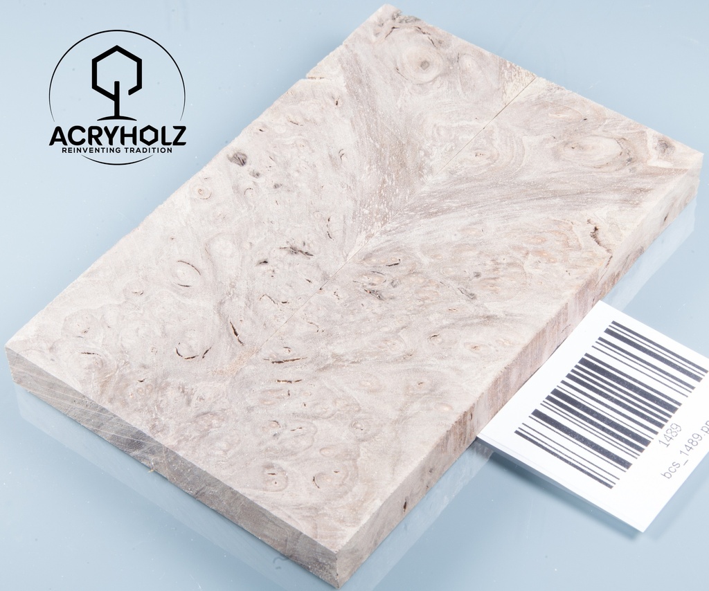 Walnuss Maser | 120x40x10 | plexiholz | Griffschalen stabilisiert 1489