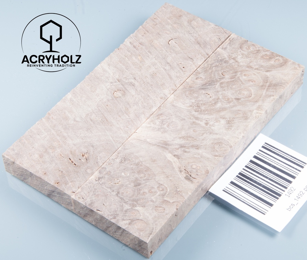 Walnuss Maser | 120x40x10 | plexiholz | Griffschalen stabilisiert 1489