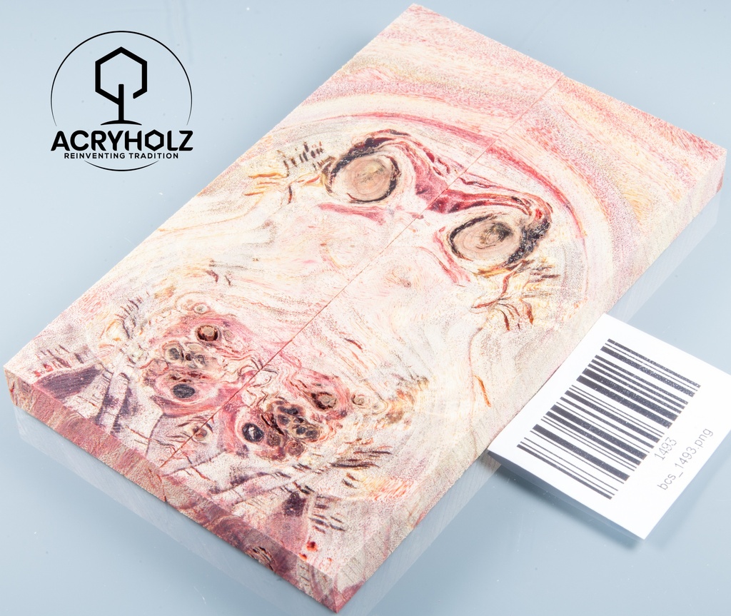 Pappel Griffschalen stabilisiert | 140x40x10| plexiholz | Messer | Griffholz 1493