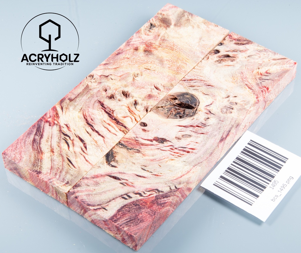 Pappel Griffschalen stabilisiert | 140x40x10| plexiholz | Messer | Griffholz 1493
