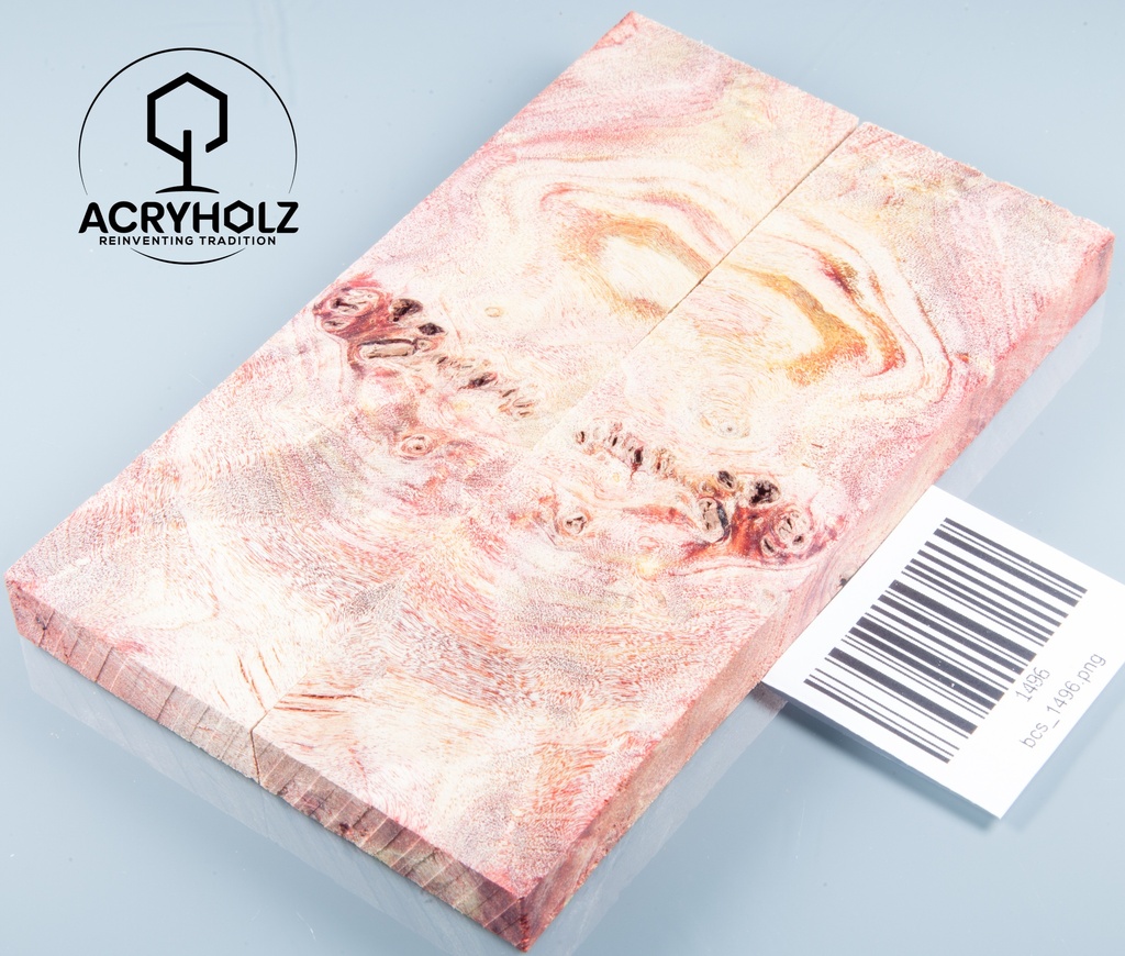 Pappel Griffschalen stabilisiert | 140x40x10| plexiholz | Messer | Griffholz 1493