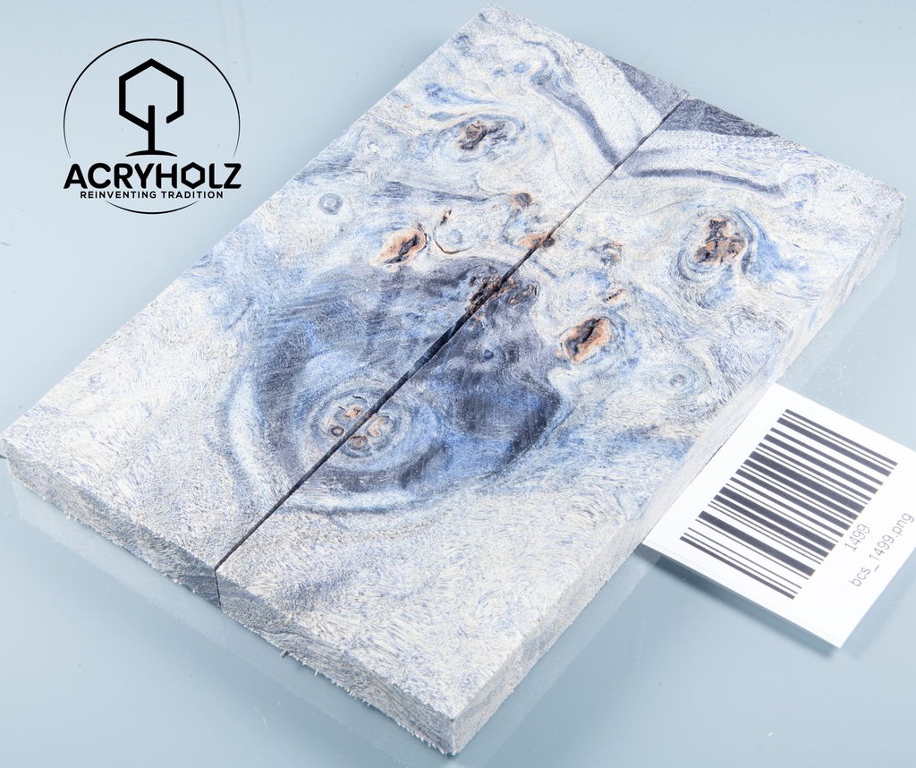 Pappel Griffschalen stabilisiert | 140x40x10| plexiholz | Messer | Griffholz 1493