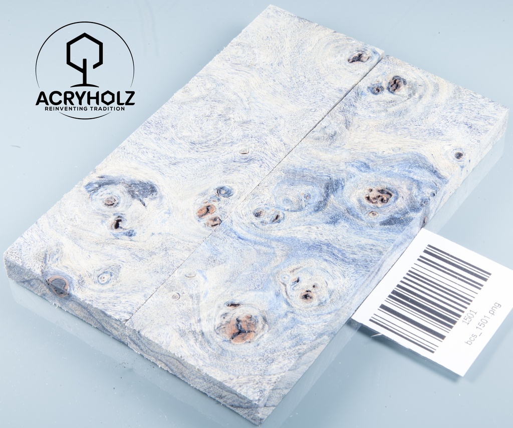 Pappel Griffschalen stabilisiert | 140x40x10| plexiholz | Messer | Griffholz 1493