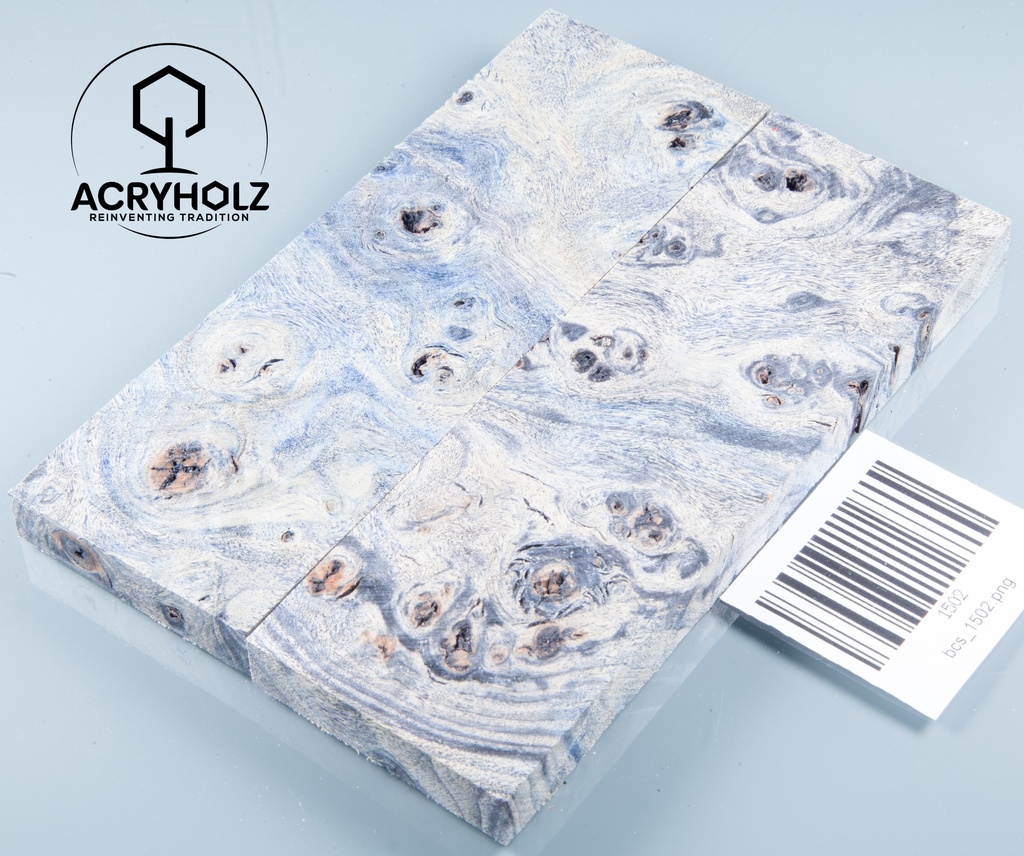 Pappel Griffschalen stabilisiert | 140x40x10| plexiholz | Messer | Griffholz 1493