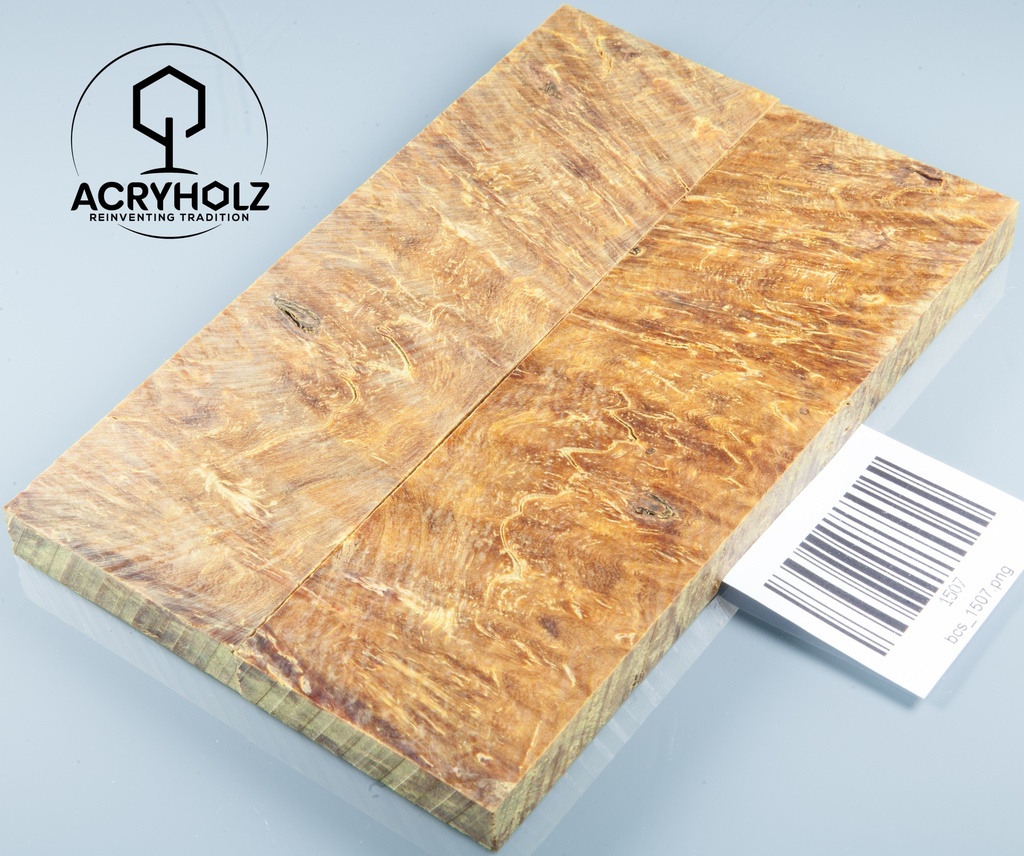 Ahorn Griffschalen stabilisiert | 145x40x10 | plexiholz | Messergriff | 0598