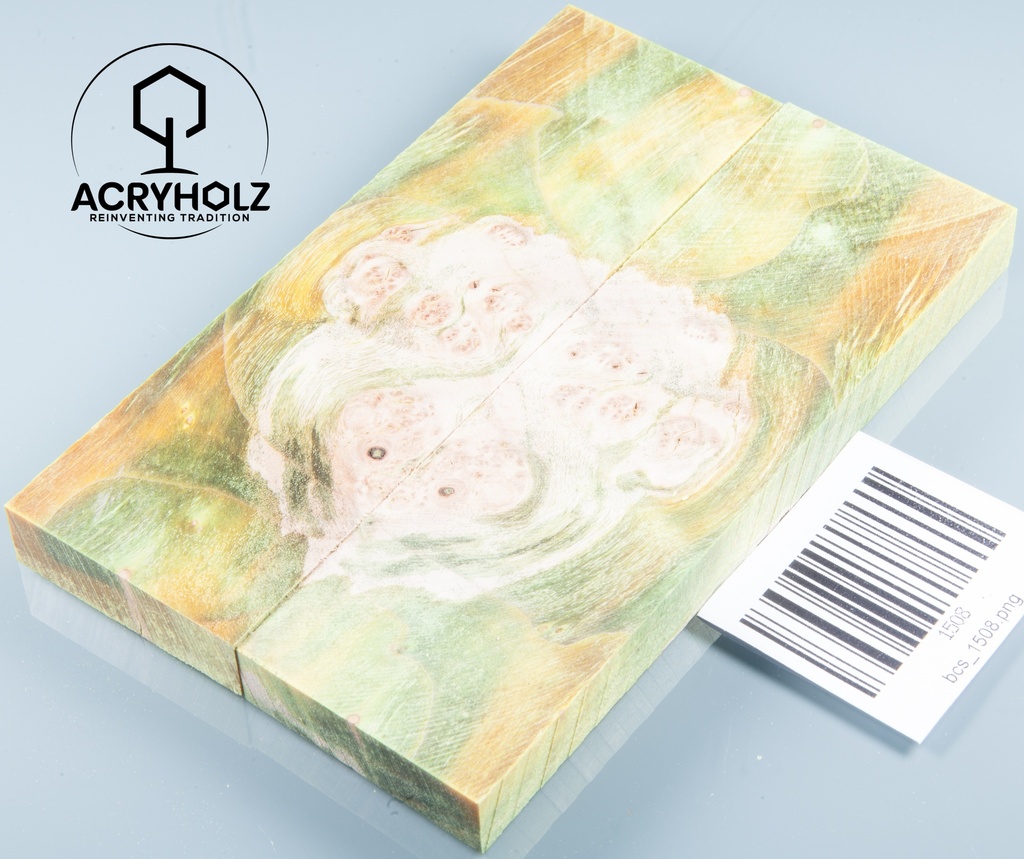 Ahorn Griffschalen stabilisiert | 145x40x10 | plexiholz | Messergriff | 0598