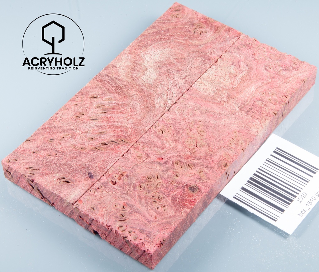 Ahorn Maser Griffschalen stabilisiert | 120x40x10 | acryholz | Messergriff | 1504