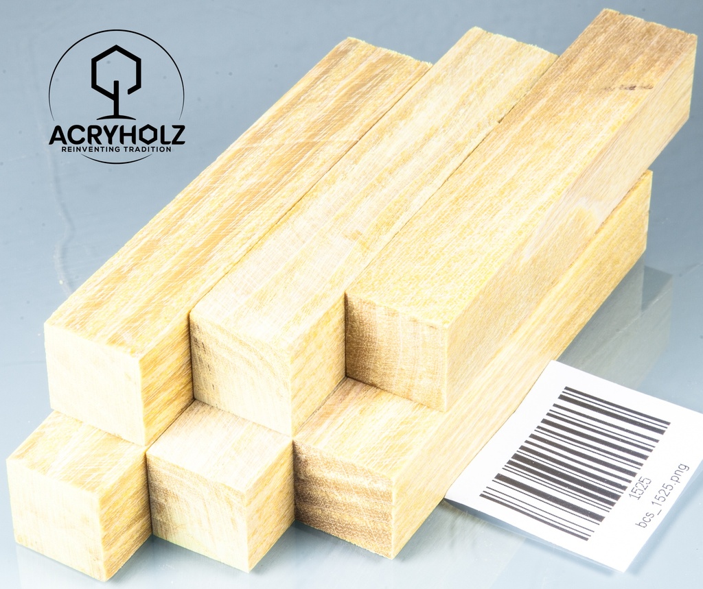 Esche Stiftrohling gelb stabilisiert | 100x20x20 | acryholz | 1525