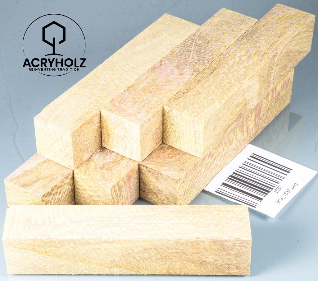 Esche Stiftrohling gelb stabilisiert | 100x20x20 | acryholz | 1525
