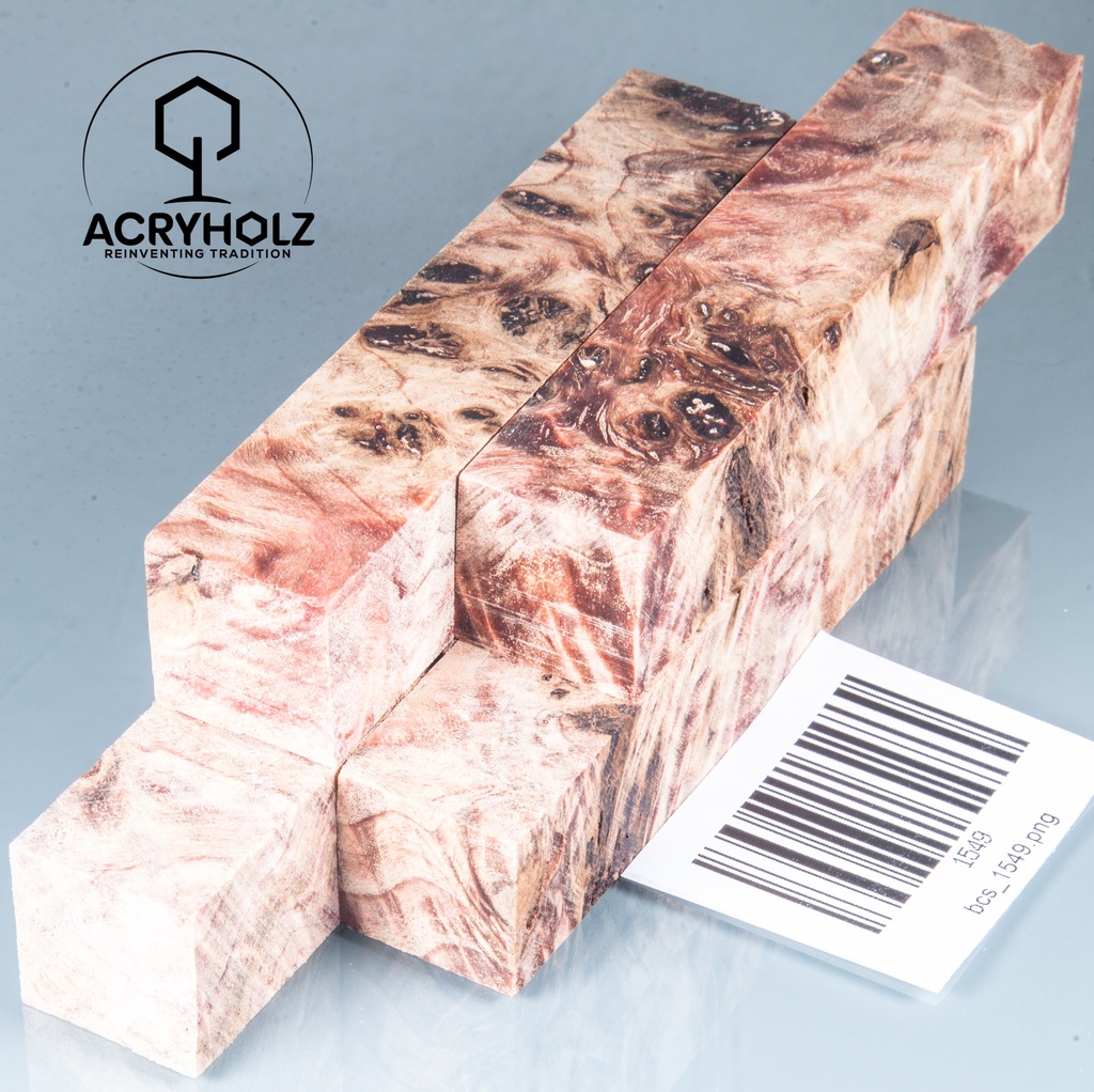 Pappel Stiftrohling rosa stabilisiert | 100x20x20 | acryholz | 1549