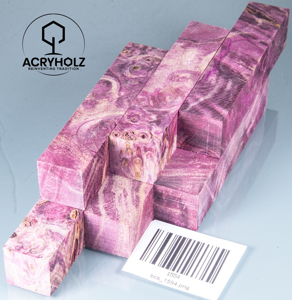 Pappel Stiftrohling rosa stabilisiert | 100x20x20 | acryholz | 1549