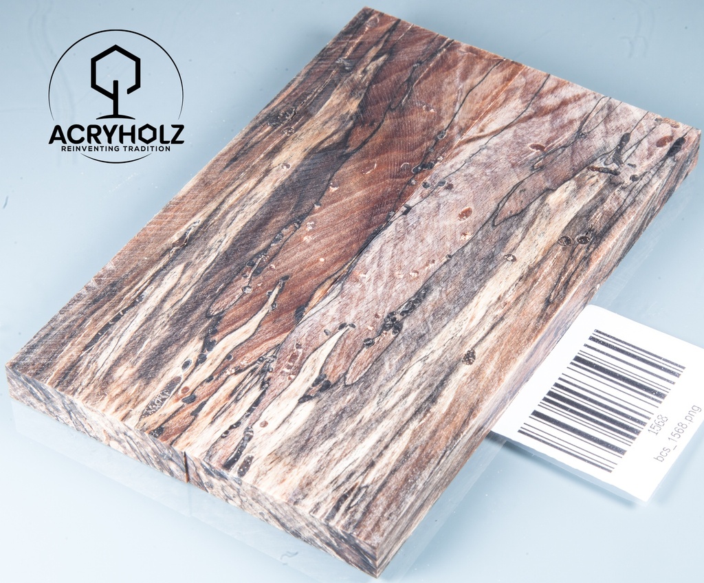 Buche gestockt stabilisiert Griffschalen| 140x40x10 | plexiholz | Messergriff 0277