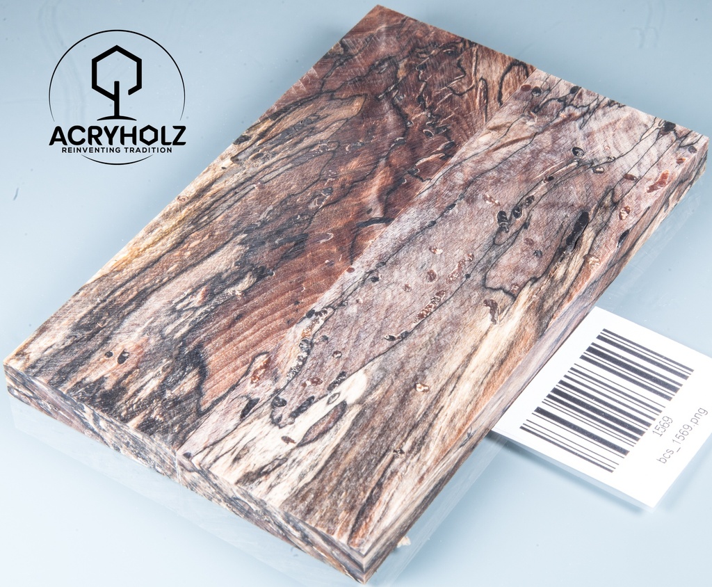 Buche gestockt stabilisiert Griffschalen| 140x44x9 | ACRYHOLZ | Messergriff 1567