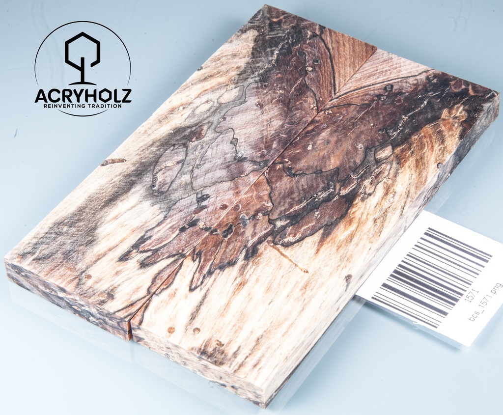 Buche gestockt stabilisiert Griffschalen| 140x40x10 | plexiholz | Messergriff 0277
