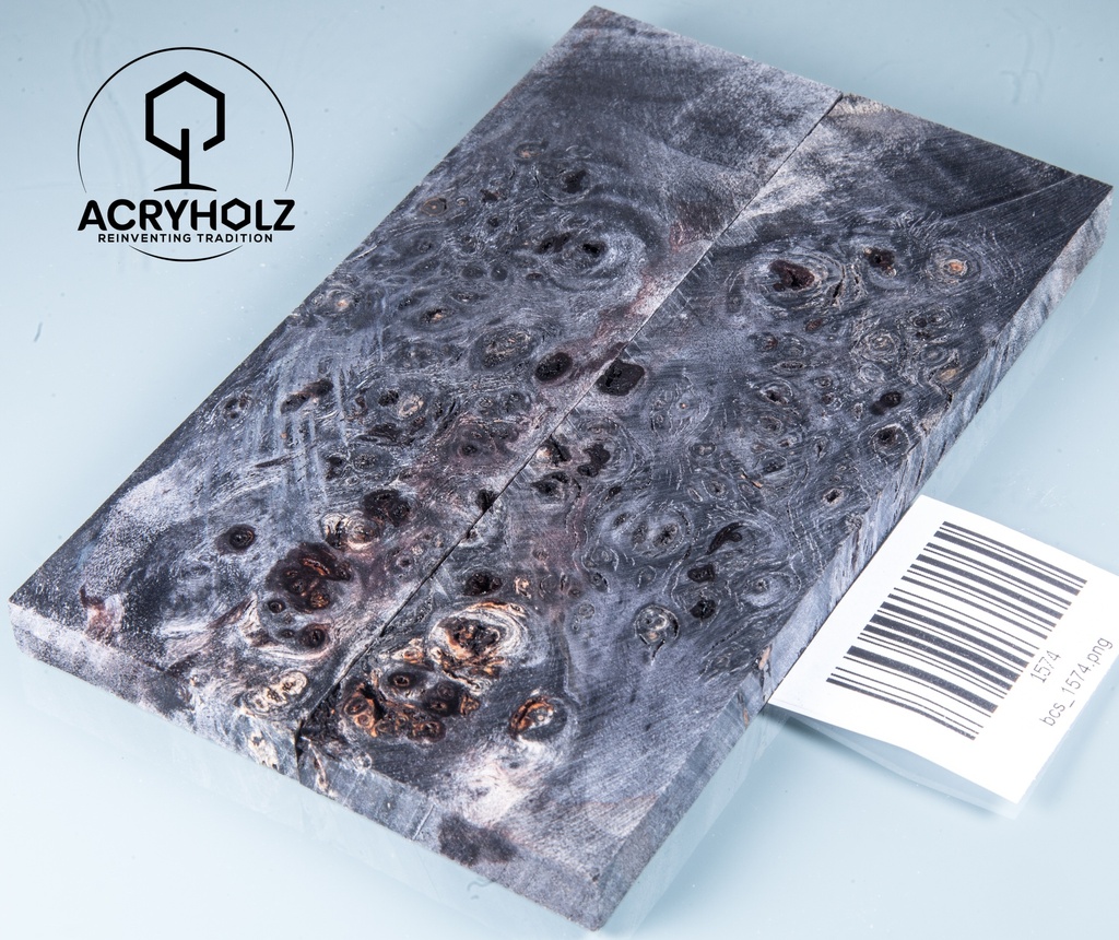 Pappel Griffschalen stabilisiert | 140x40x10| plexiholz | Messer | Griffholz 1493