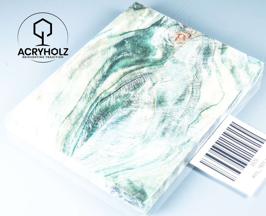 Pappel Griffschalen stabilisiert | 120x45x10| ACRYHOLZ | Messer | Griffholz 1630