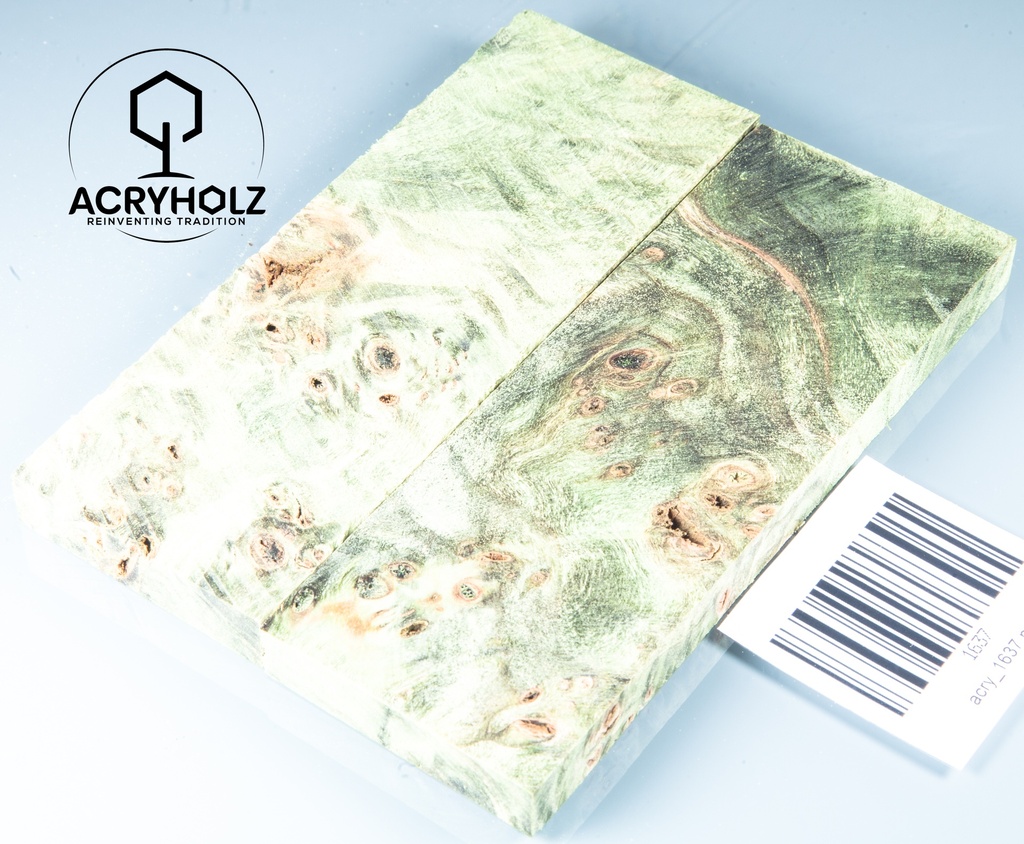 Pappel Griffschalen stabilisiert | 120x45x10| ACRYHOLZ | Messer | Griffholz 1630