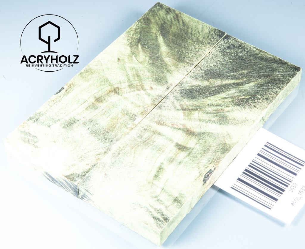 Pappel Griffschalen stabilisiert | 120x40x10| plexiholz | Messer | Griffholz 0356