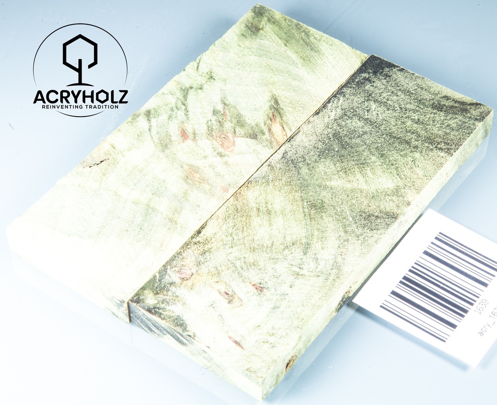Pappel Griffschalen stabilisiert | 120x45x10| ACRYHOLZ | Messer | Griffholz 1630