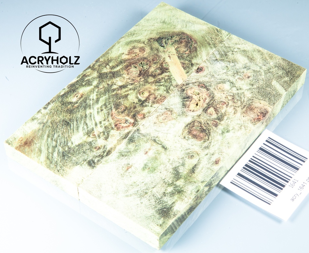 Pappel Griffschalen stabilisiert | 120x45x10| ACRYHOLZ | Messer | Griffholz 1630