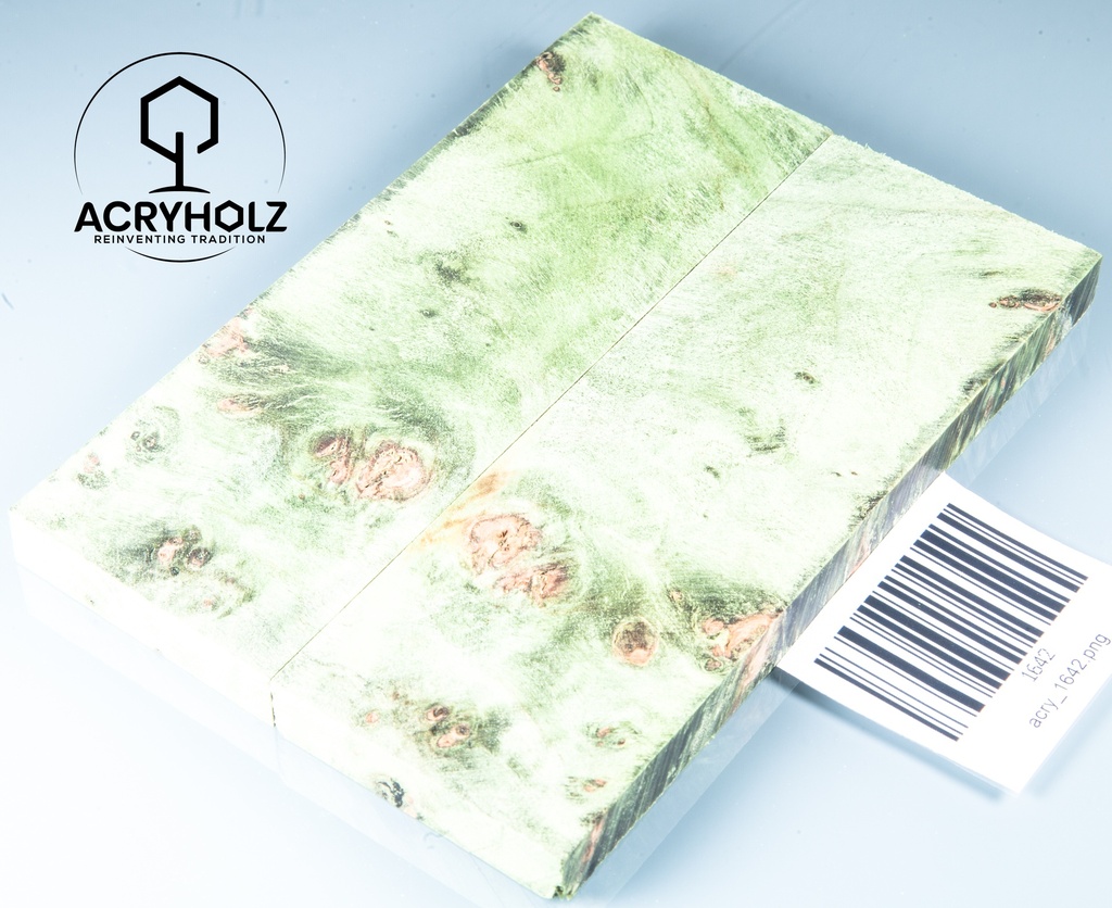 Pappel Griffschalen stabilisiert | 120x40x10| plexiholz | Messer | Griffholz 0356