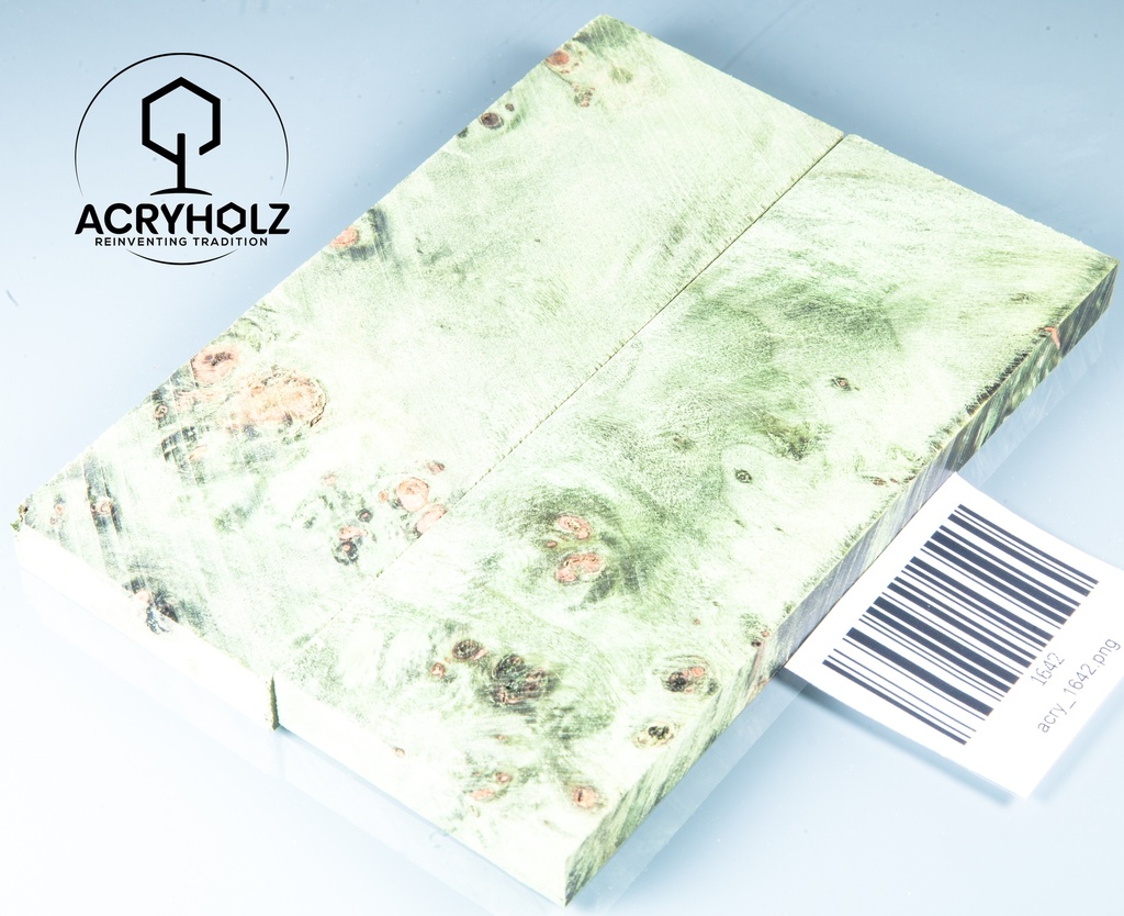 Pappel Griffschalen stabilisiert | 120x45x10| ACRYHOLZ | Messer | Griffholz 1630