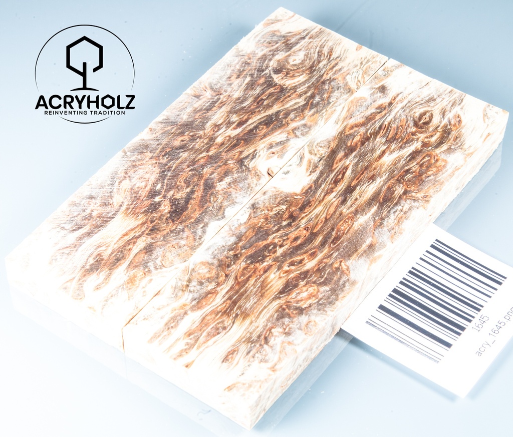 Ahorn Griffschalen stabilisiert | 145x40x10 | plexiholz | Messergriff | 0598