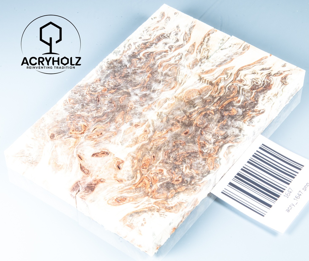 Ahorn Griffschalen stabilisiert | 145x40x10 | plexiholz | Messergriff | 0598
