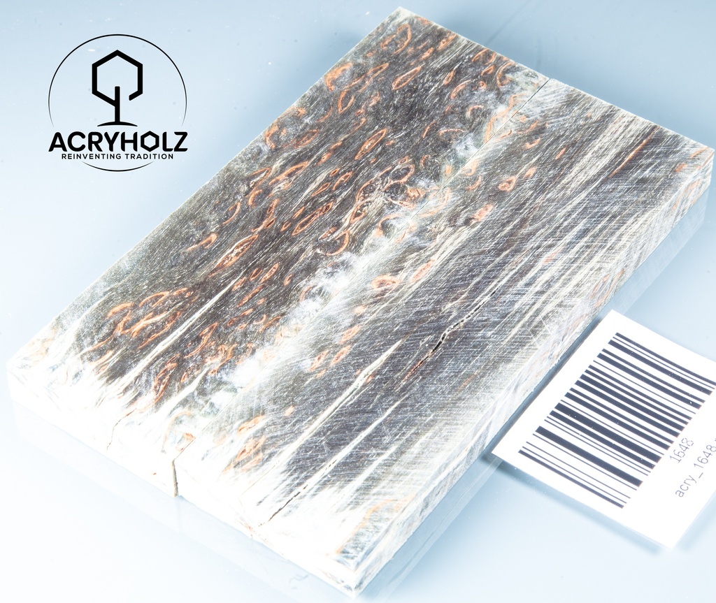 Karelische Maserbirke stabilisiert | 120x37x10 | ACRYHOLZ | Griffmaterial 1644