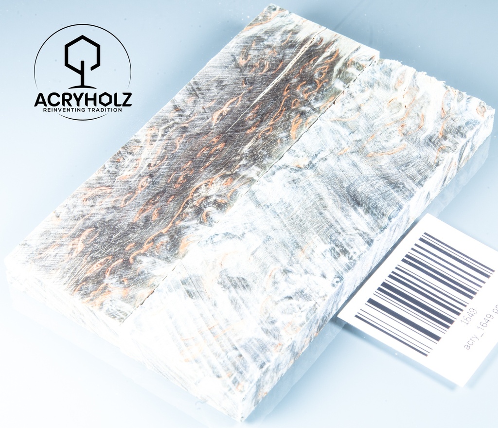 Karelische Maserbirke stabilisiert | 120x37x10 | ACRYHOLZ | Griffmaterial 1644