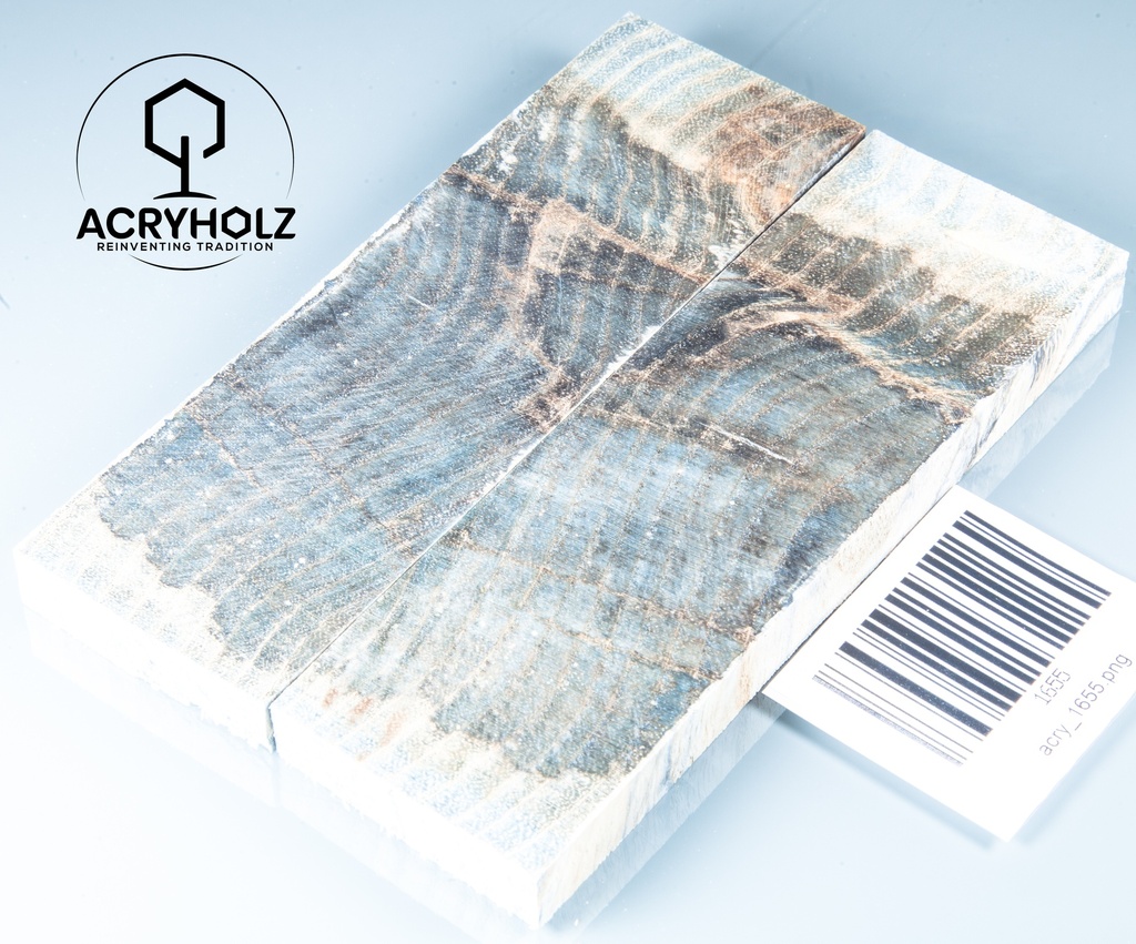 Esche Griffschalen stabilisiert | 120x40x10| ACRYHOLZ | Messerbau 1652